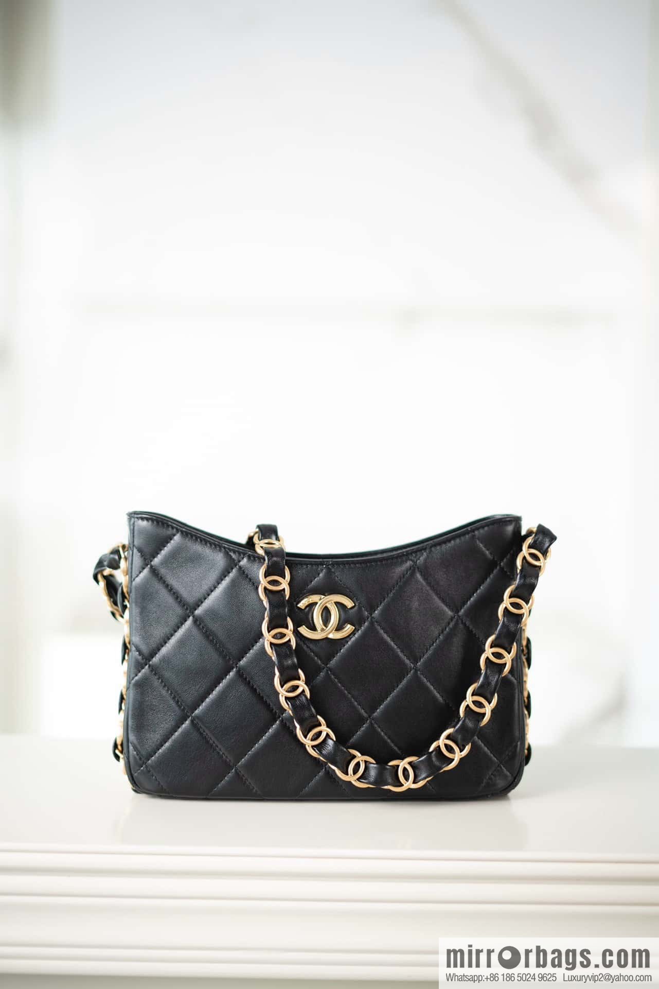 ππππππ 24K thick chain Hobo black π€ AS5177 B18293 94305