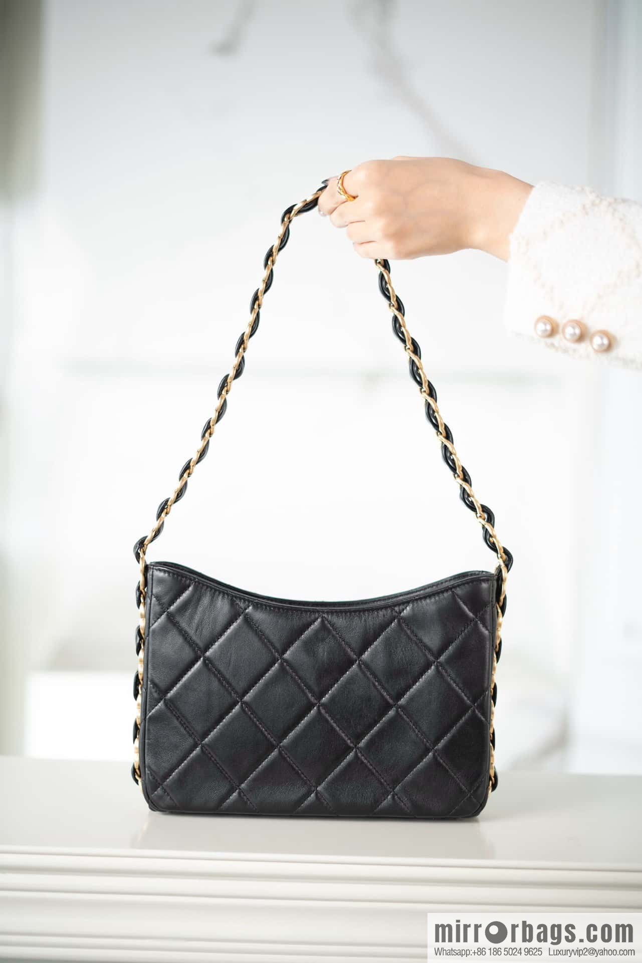 ππππππ 24K thick chain Hobo black π€ AS5177 B18293 94305