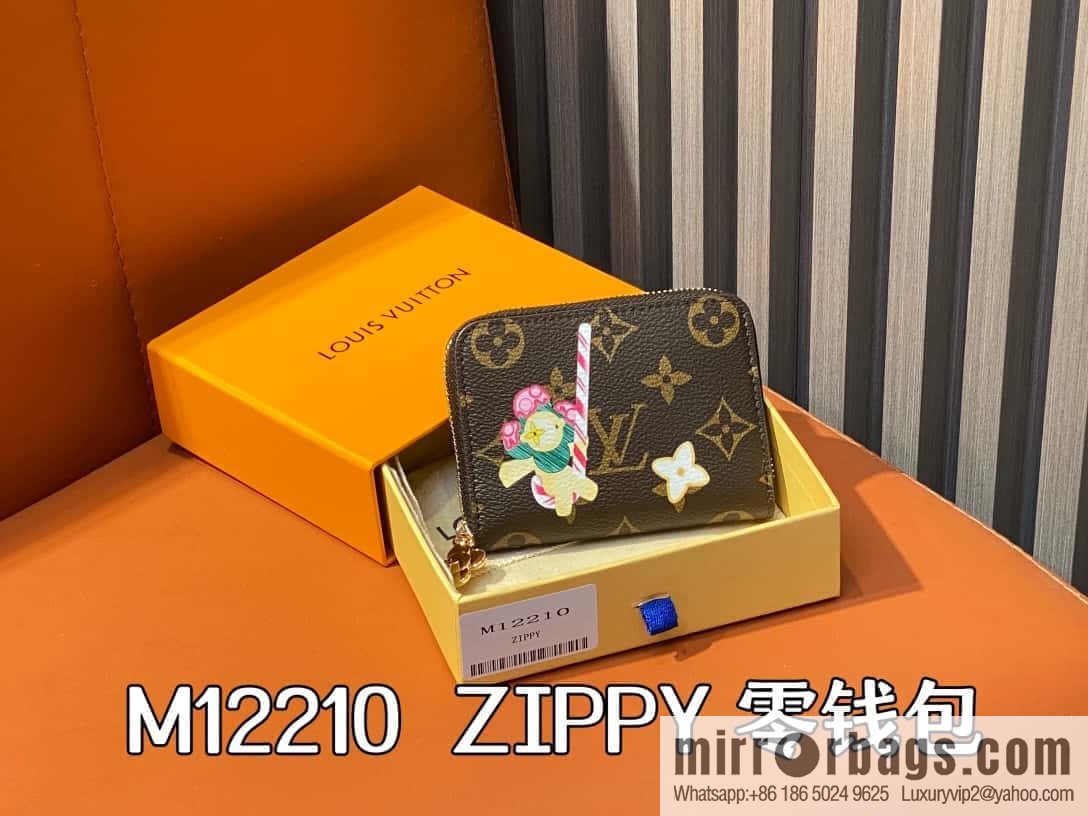 [Boutique‑grade] M12210 red, Christmas single zipper short wallet series ZIPPY change bag Vivienne Holidays 2024 series