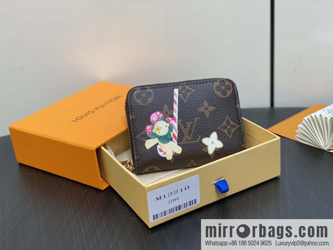 [Boutique‑grade] M12210 red, Christmas single zipper short wallet series ZIPPY change bag Vivienne Holidays 2024 series