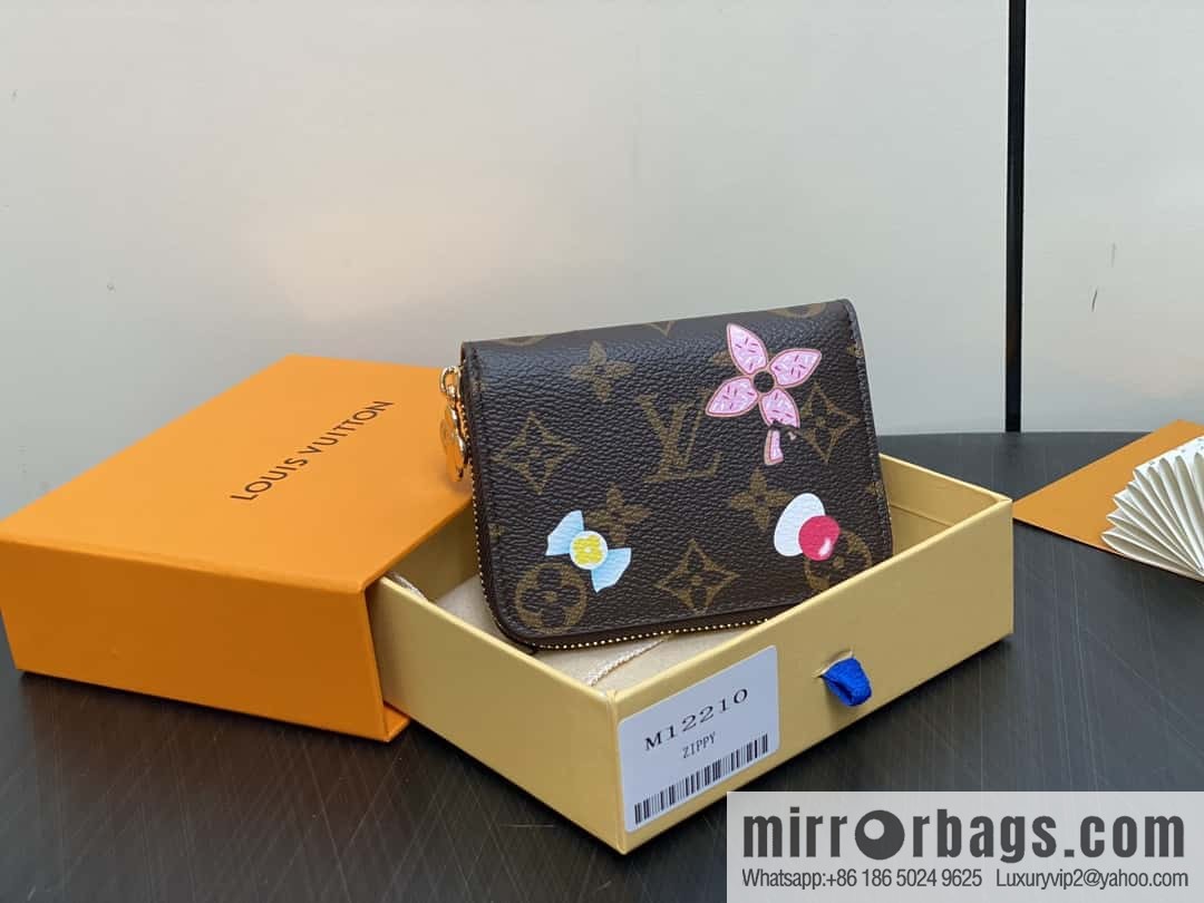 [Boutique‑grade] M12210 red, Christmas single zipper short wallet series ZIPPY change bag Vivienne Holidays 2024 series
