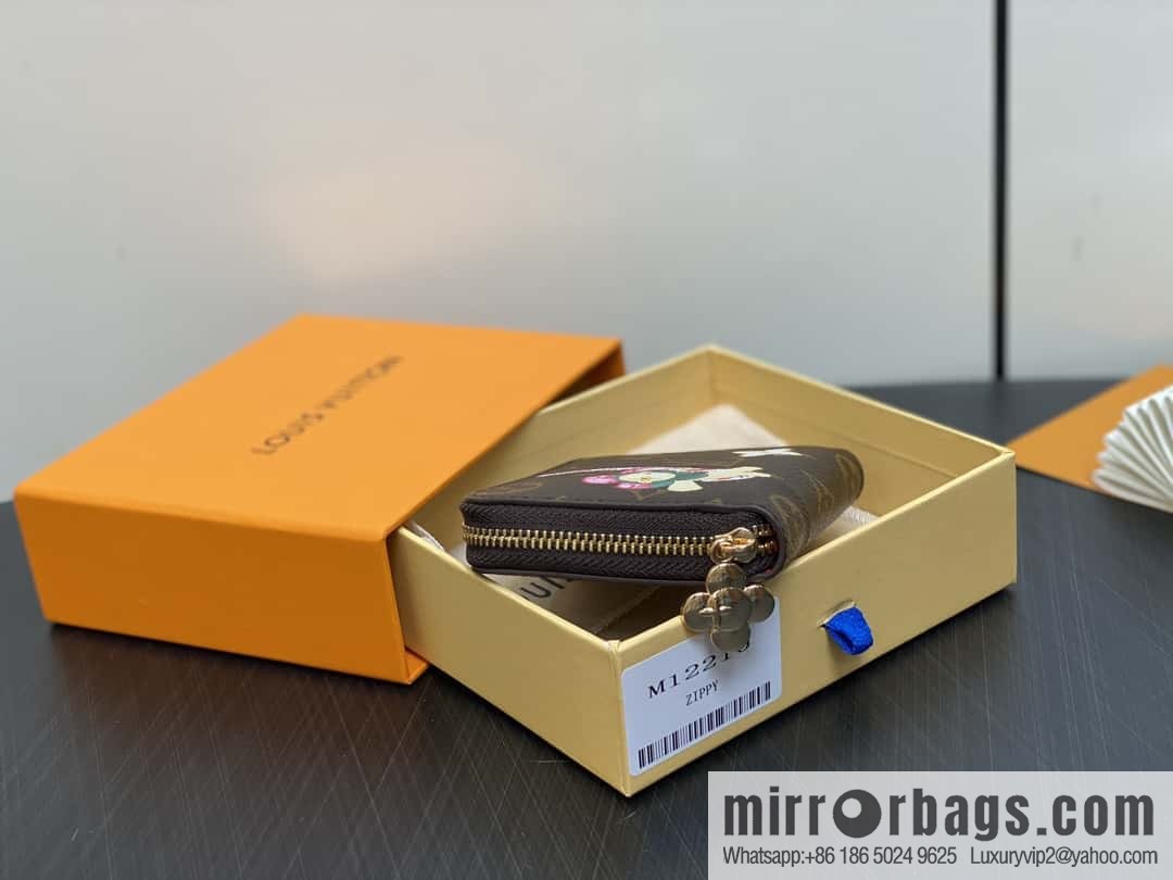 [Boutique‑grade] M12210 red, Christmas single zipper short wallet series ZIPPY change bag Vivienne Holidays 2024 series