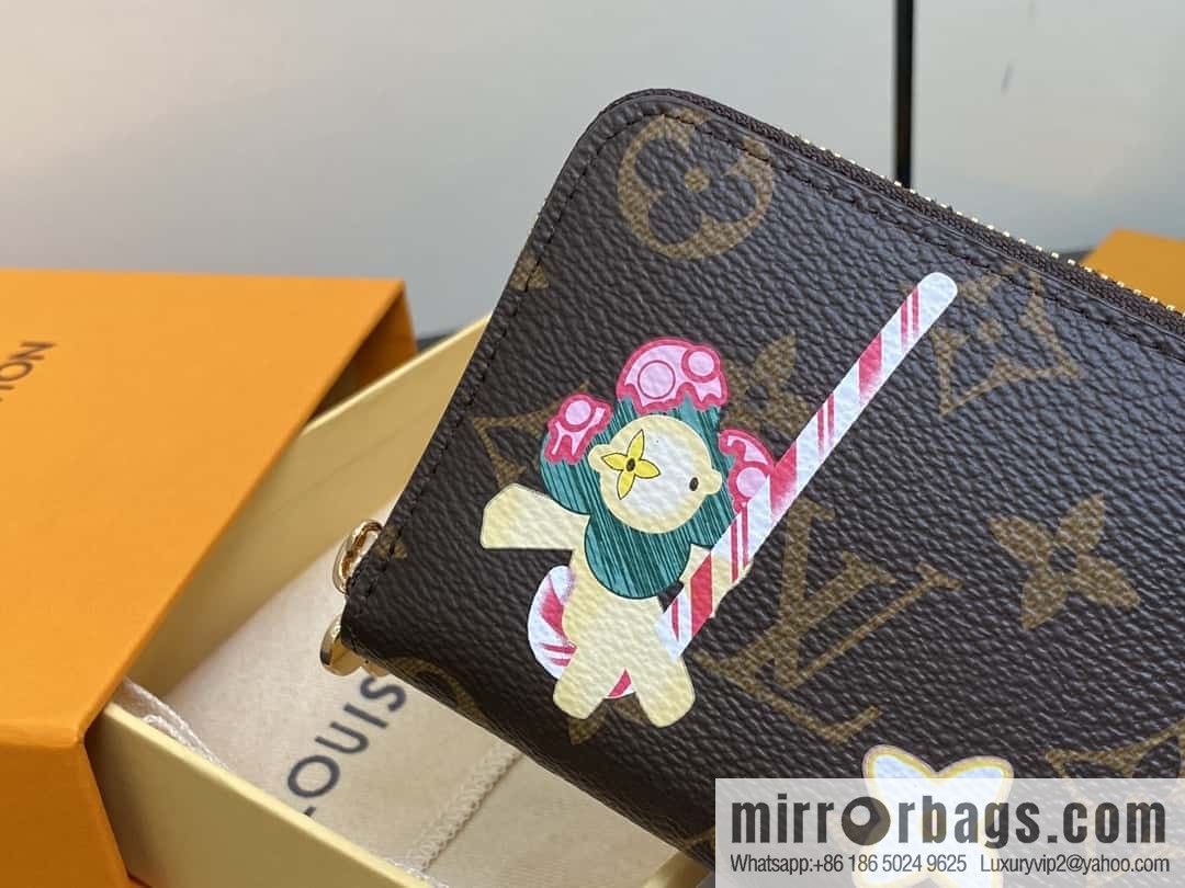 [Boutique‑grade] M12210 red, Christmas single zipper short wallet series ZIPPY change bag Vivienne Holidays 2024 series