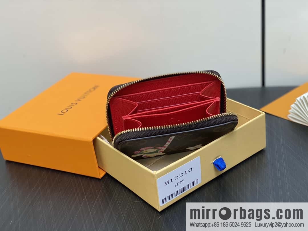 [Boutique‑grade] M12210 red, Christmas single zipper short wallet series ZIPPY change bag Vivienne Holidays 2024 series