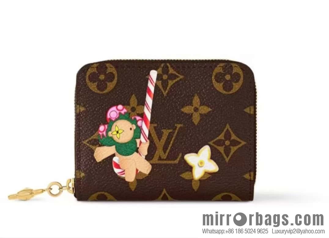 [Boutique‑grade] M12210 red, Christmas single zipper short wallet series ZIPPY change bag Vivienne Holidays 2024 series