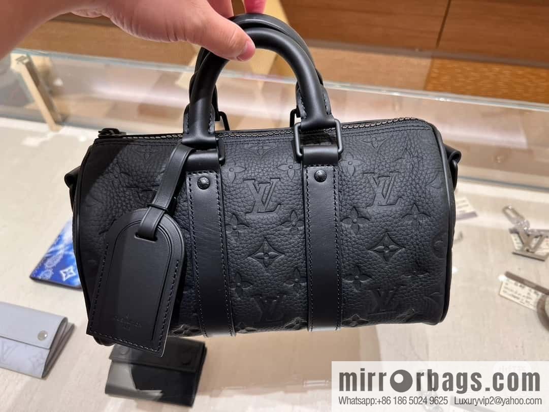 [Boutique‑grade] M20900 black full leather (opposite matte leather) pillow bag series KEEPALL XS handbag Keepall XS handbag