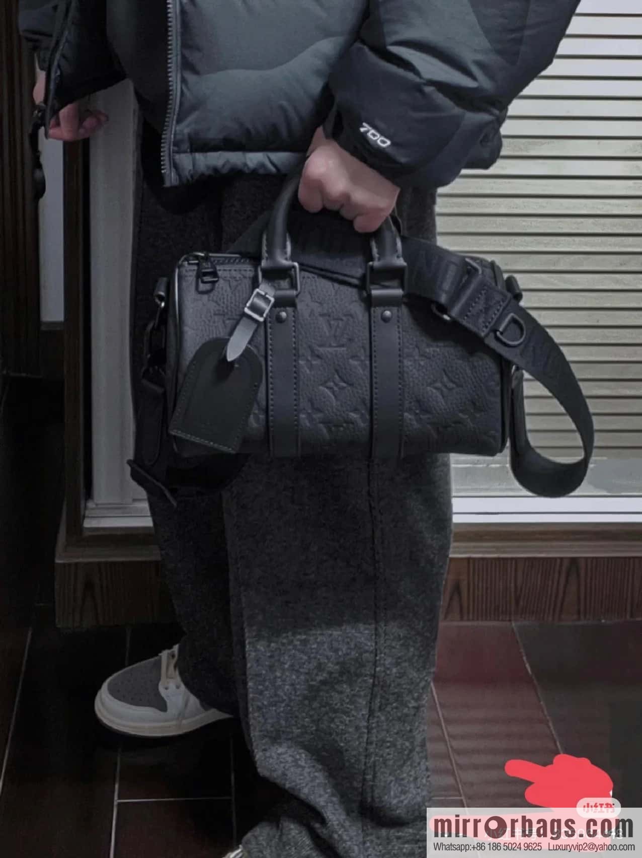 [Boutique‑grade] M20900 black full leather (opposite matte leather) pillow bag series KEEPALL XS handbag Keepall XS handbag