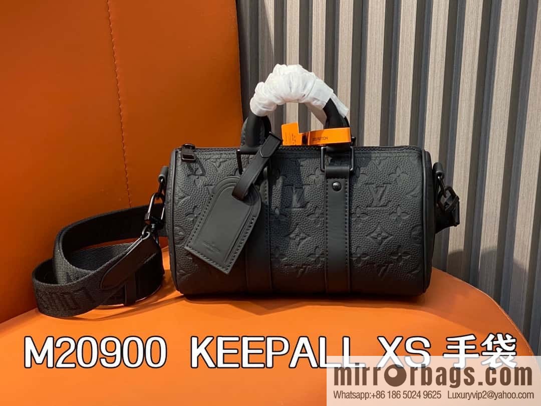 [Boutique‑grade] M20900 black full leather (opposite matte leather) pillow bag series KEEPALL XS handbag Keepall XS handbag