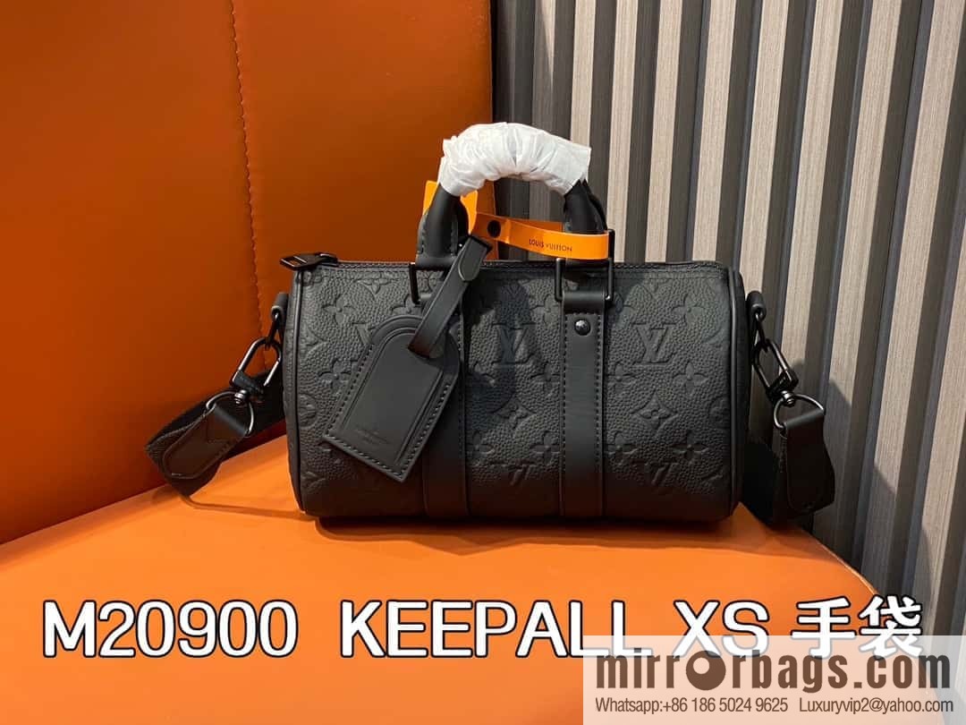 [Boutique‑grade] M20900 black full leather (opposite matte leather) pillow bag series KEEPALL XS handbag Keepall XS handbag