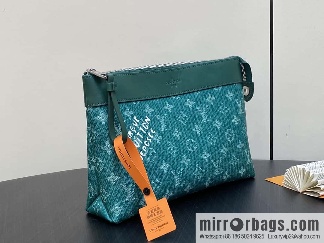 [Boutique‑grade] M12665 green, handbag clutch series Pochette Voyage Souple clutch