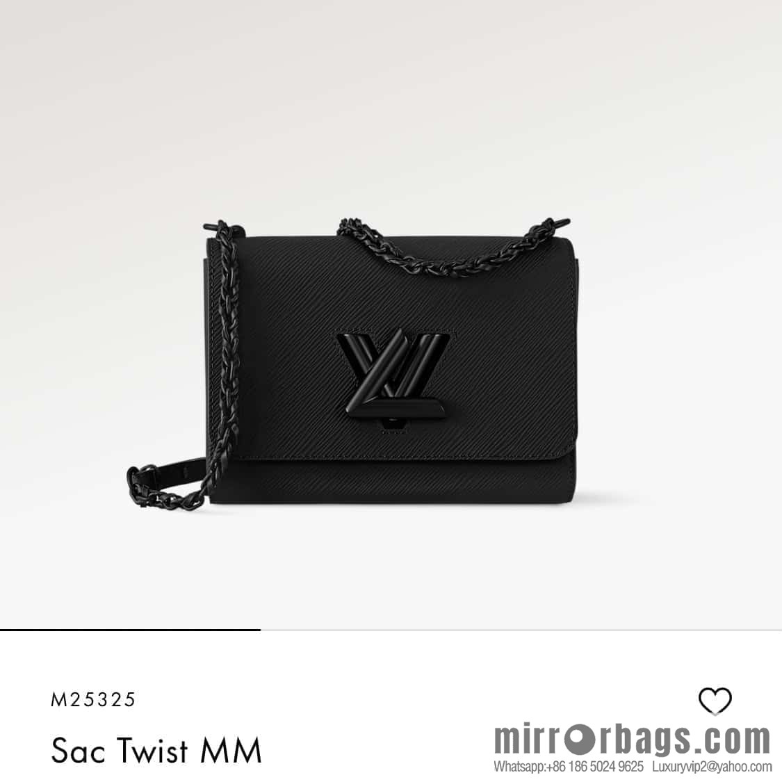 [Boutique‑grade] M25325 black, Darth Vader, water ripple Twist series M50280 Sac Twist MM handbag
