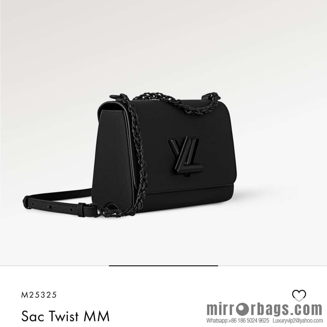 [Boutique‑grade] M25325 black, Darth Vader, water ripple Twist series M50280 Sac Twist MM handbag