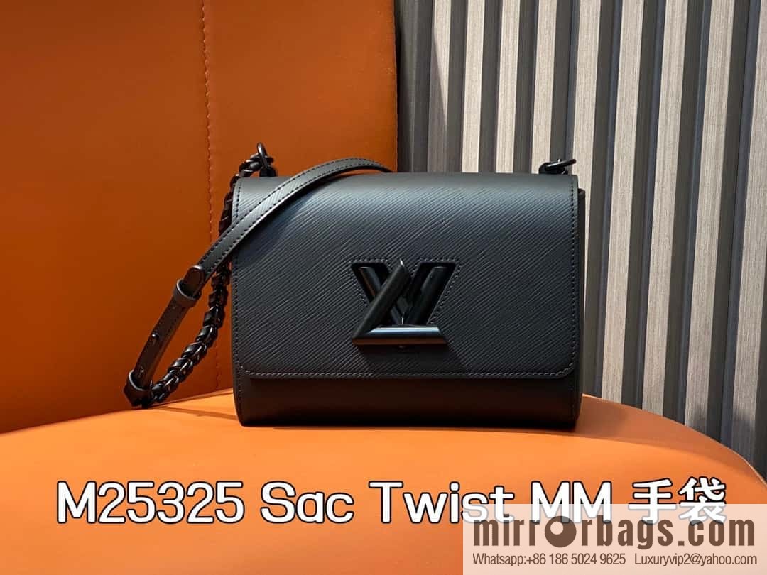 [Boutique‑grade] M25325 black, Darth Vader, water ripple Twist series M50280 Sac Twist MM handbag