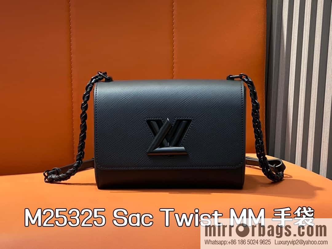 [Boutique‑grade] M25325 black, Darth Vader, water ripple Twist series M50280 Sac Twist MM handbag