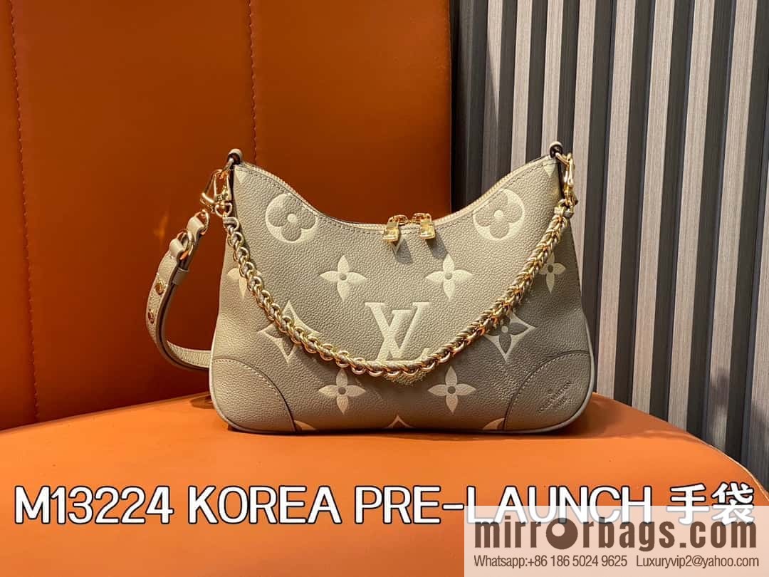 [Boutique‑grade] M13224 gray silk screen, full leather silk screen, chain bag croissant bag series KOREA PRE-LAUNCH handbag M12930 black, Boulogne bag