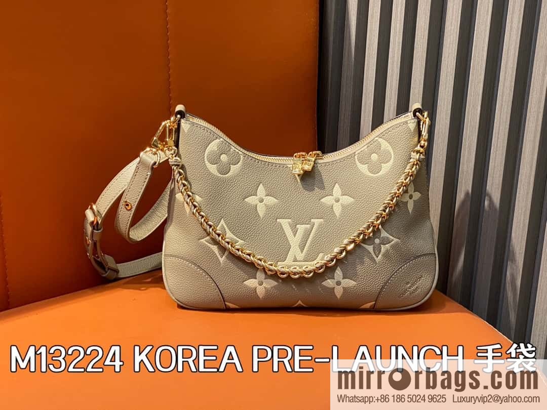 [Boutique‑grade] M13224 gray silk screen, full leather silk screen, chain bag croissant bag series KOREA PRE-LAUNCH handbag M12930 black, Boulogne bag