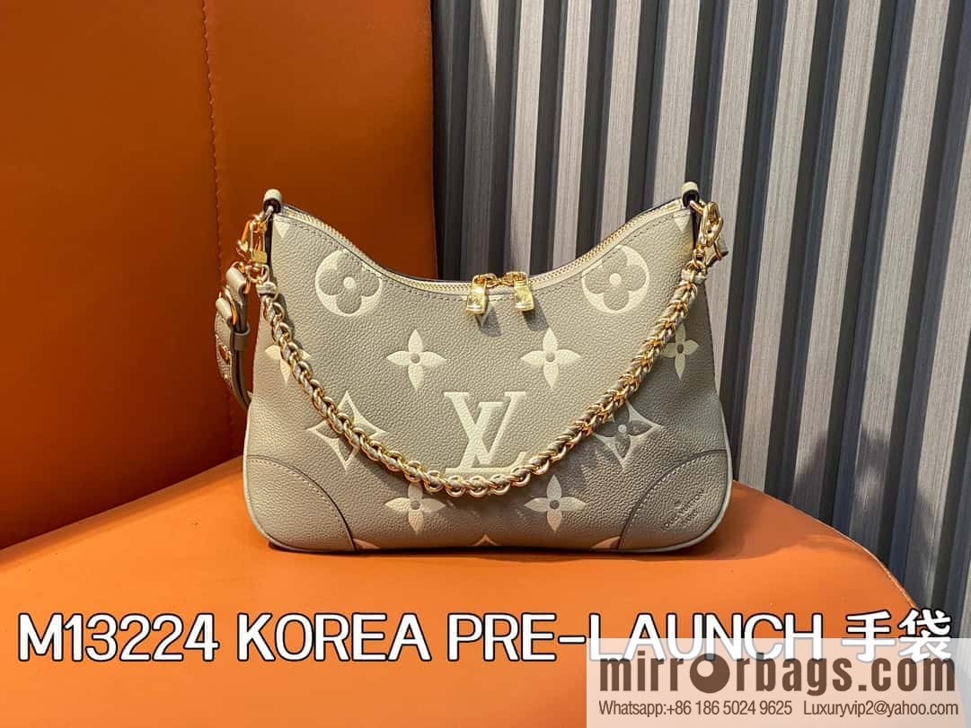 [Boutique‑grade] M13224 gray silk screen, full leather silk screen, chain bag croissant bag series KOREA PRE-LAUNCH handbag M12930 black, Boulogne bag