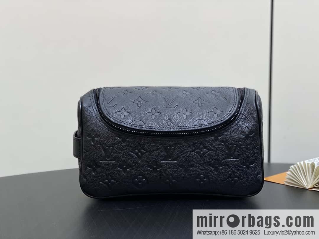 [Boutique‑grade] M11510 black full leather embossing, toilet bag series, toilet bag