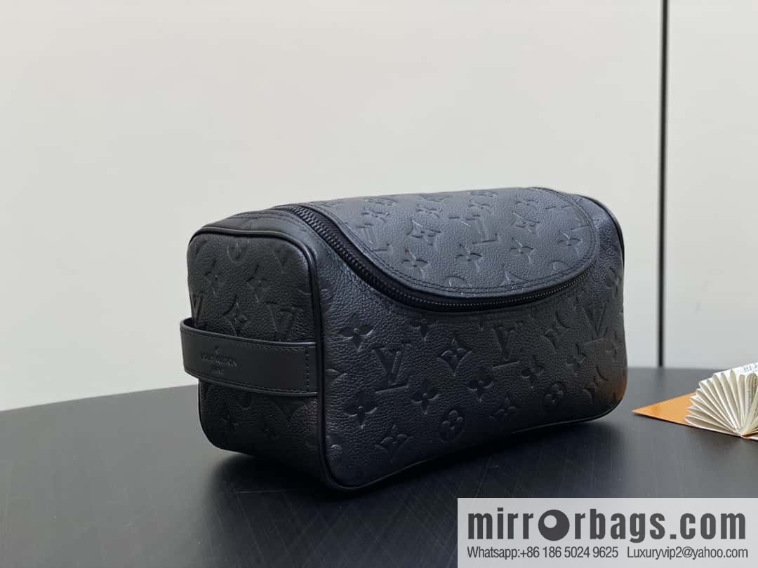 [Boutique‑grade] M11510 black full leather embossing, toilet bag series, toilet bag