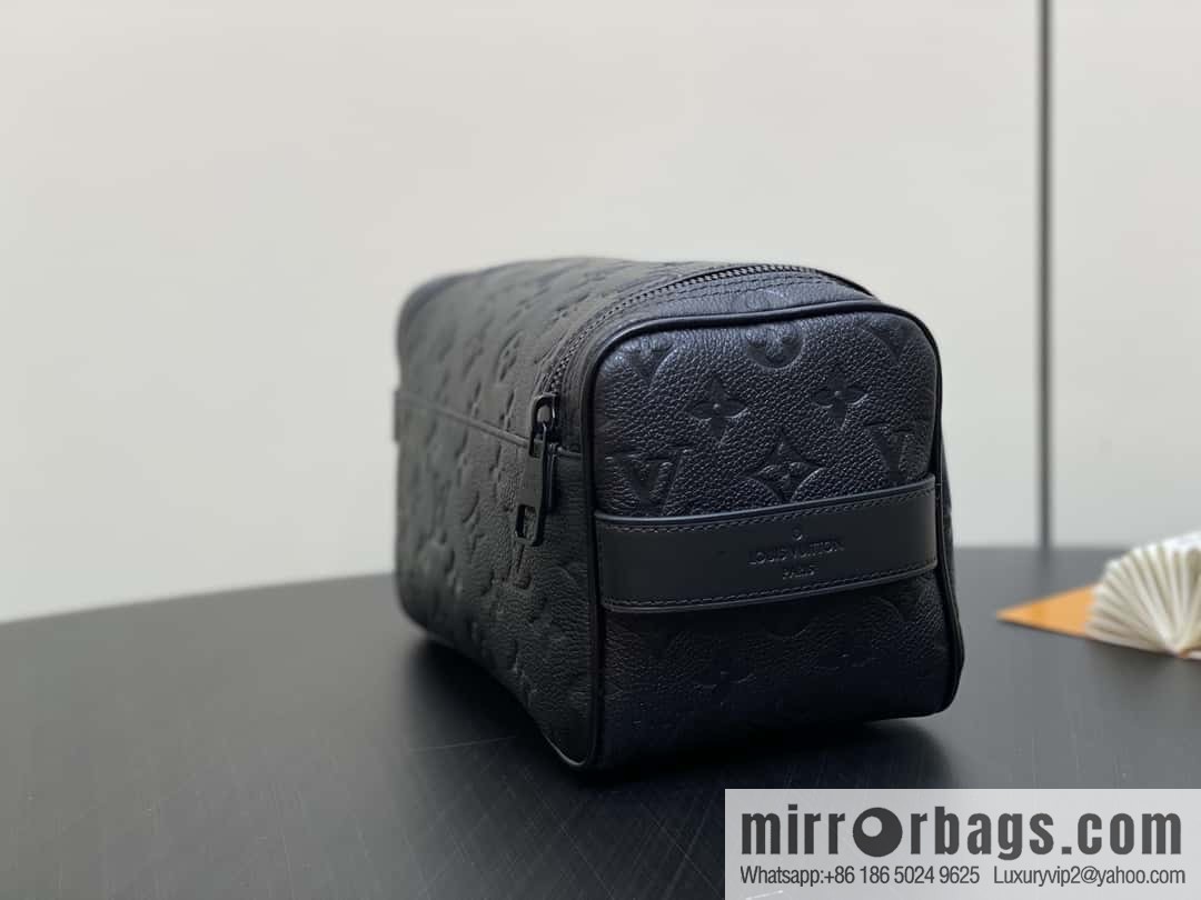 [Boutique‑grade] M11510 black full leather embossing, toilet bag series, toilet bag