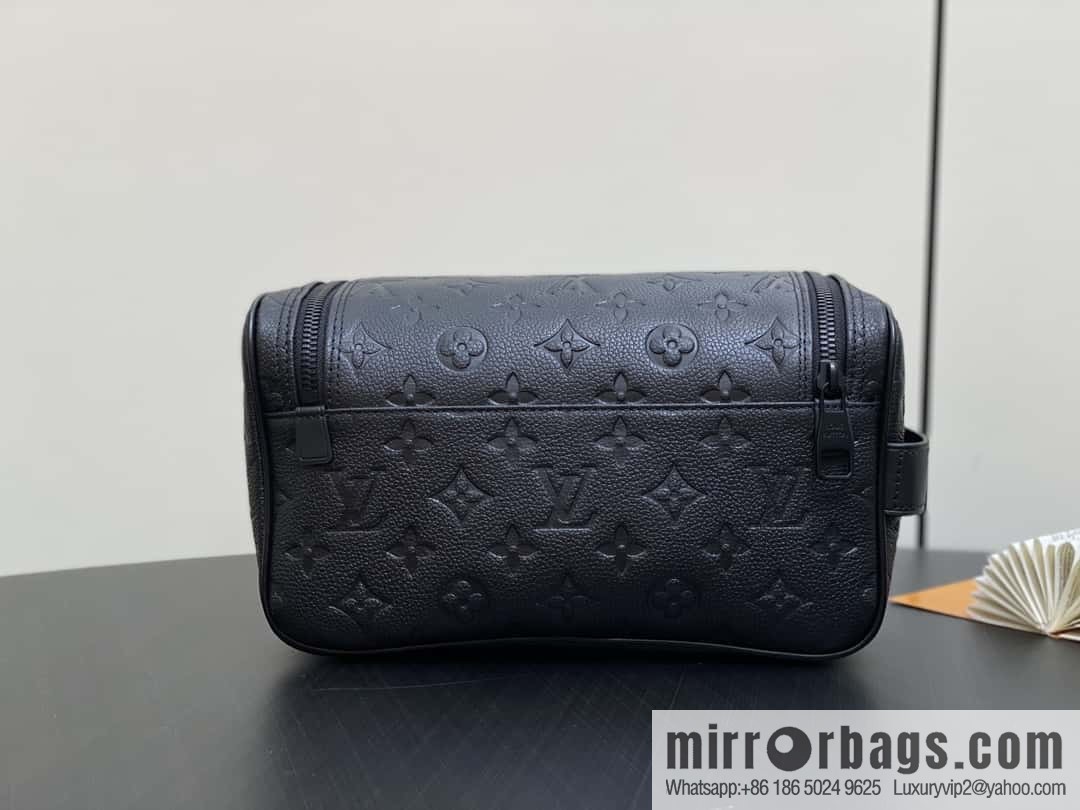 [Boutique‑grade] M11510 black full leather embossing, toilet bag series, toilet bag