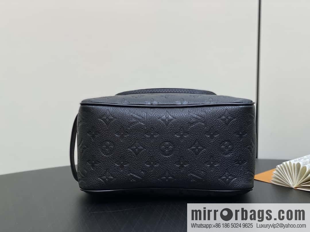 [Boutique‑grade] M11510 black full leather embossing, toilet bag series, toilet bag