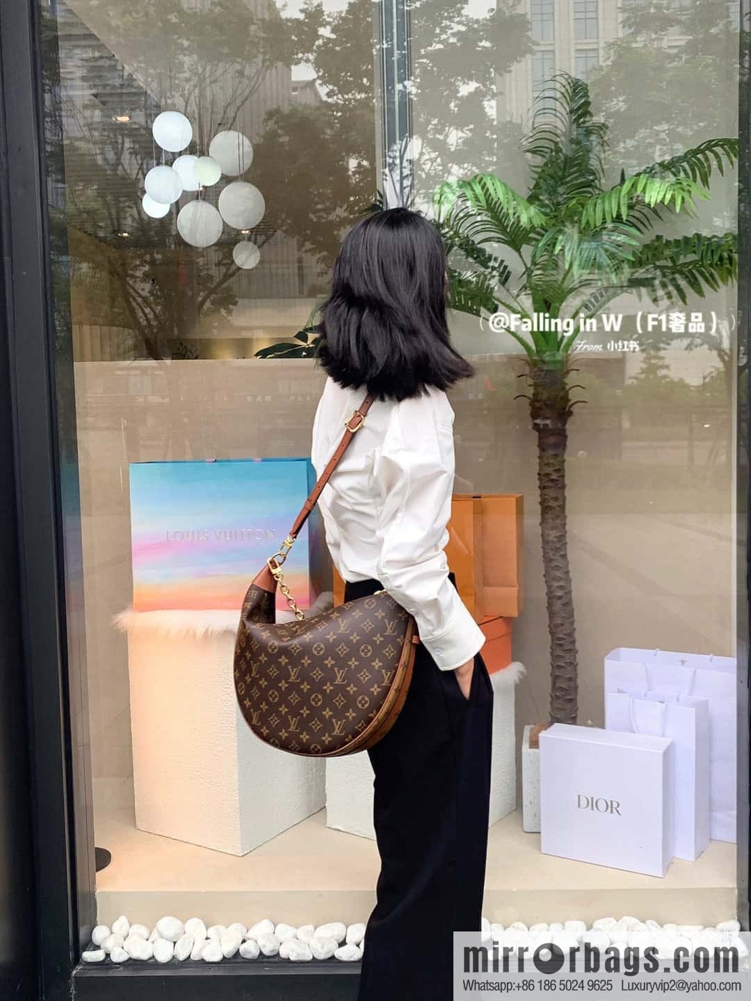 LV ππππ ππππ chip diamond beating code big pea bag series #M