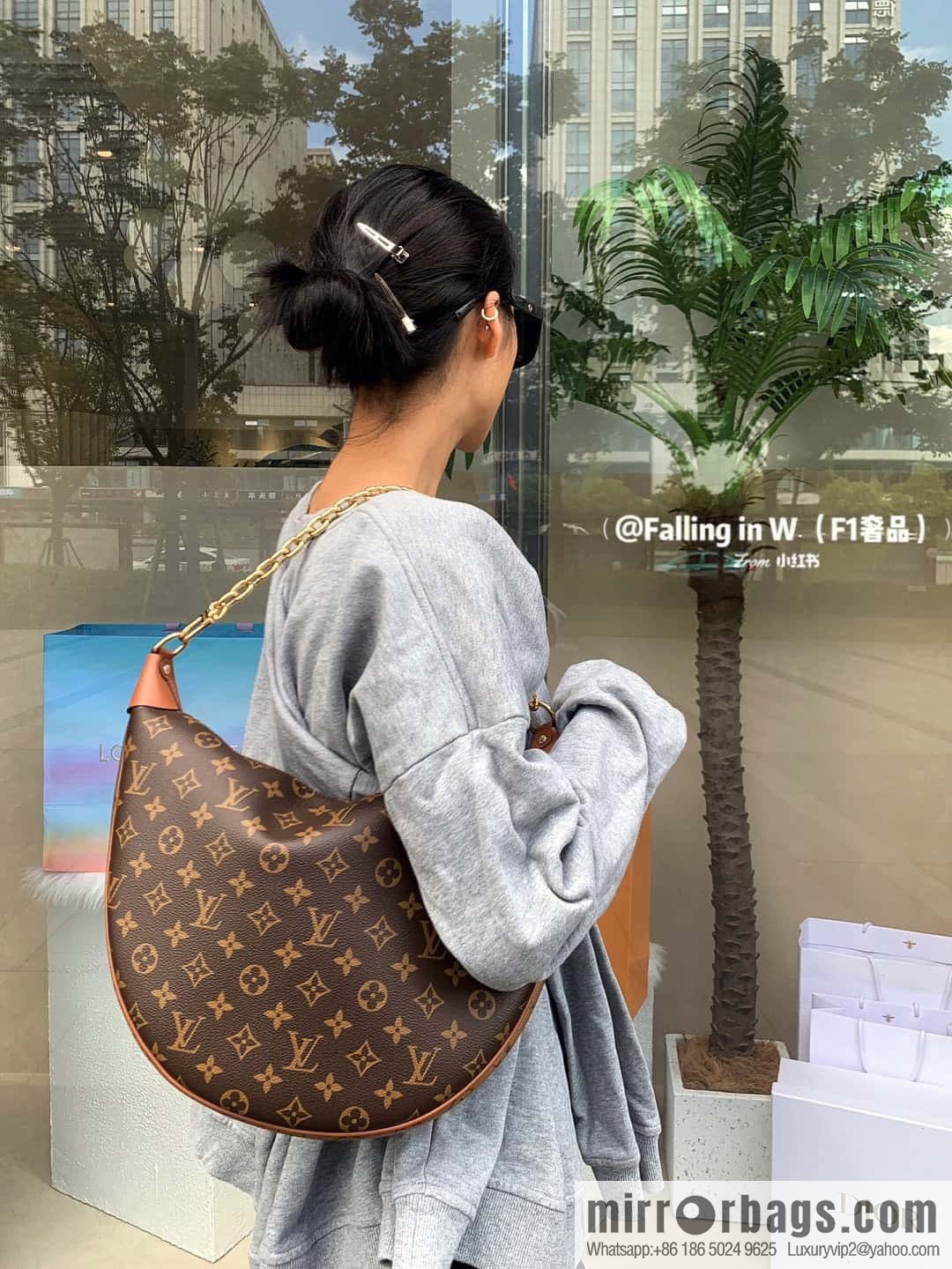 LV ππππ ππππ chip diamond beating code big pea bag series #M