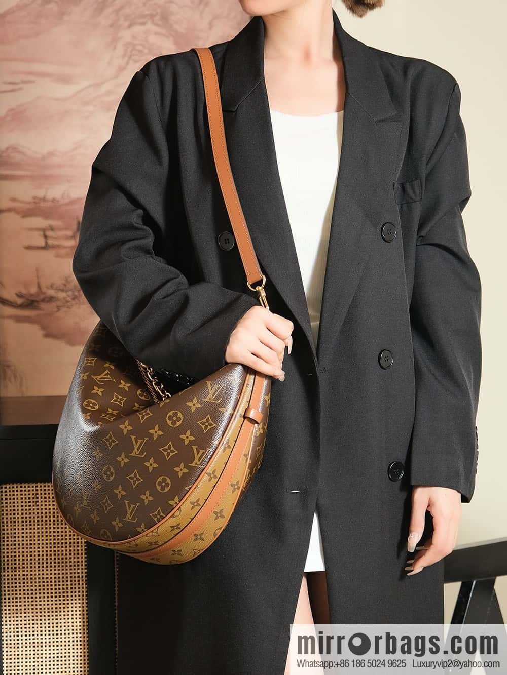 LV ππππ ππππ chip diamond beating code big pea bag series #M