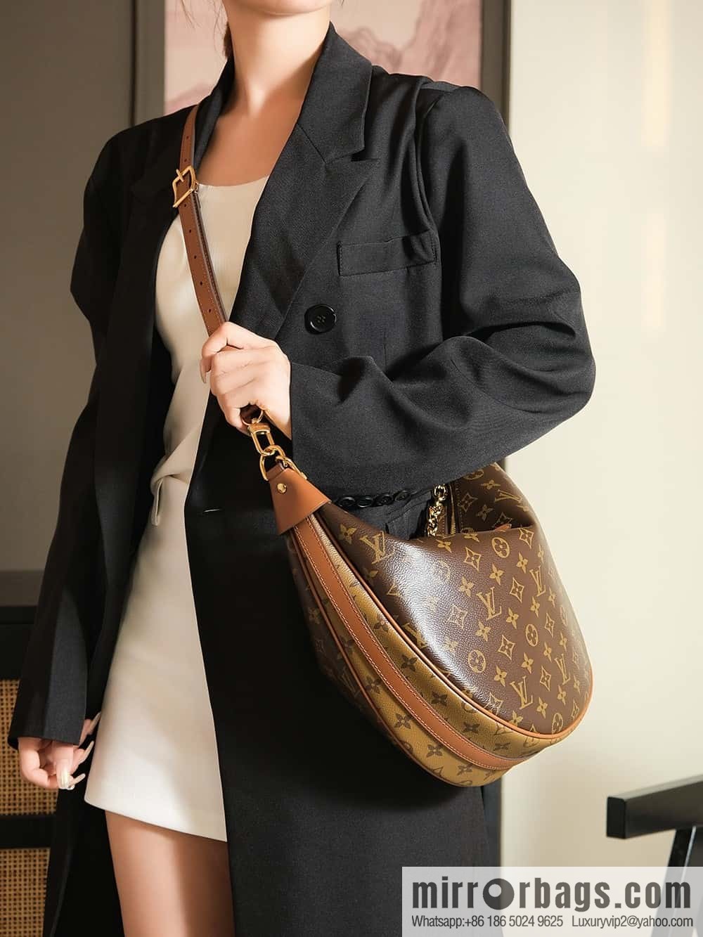 LV ππππ ππππ chip diamond beating code big pea bag series #M