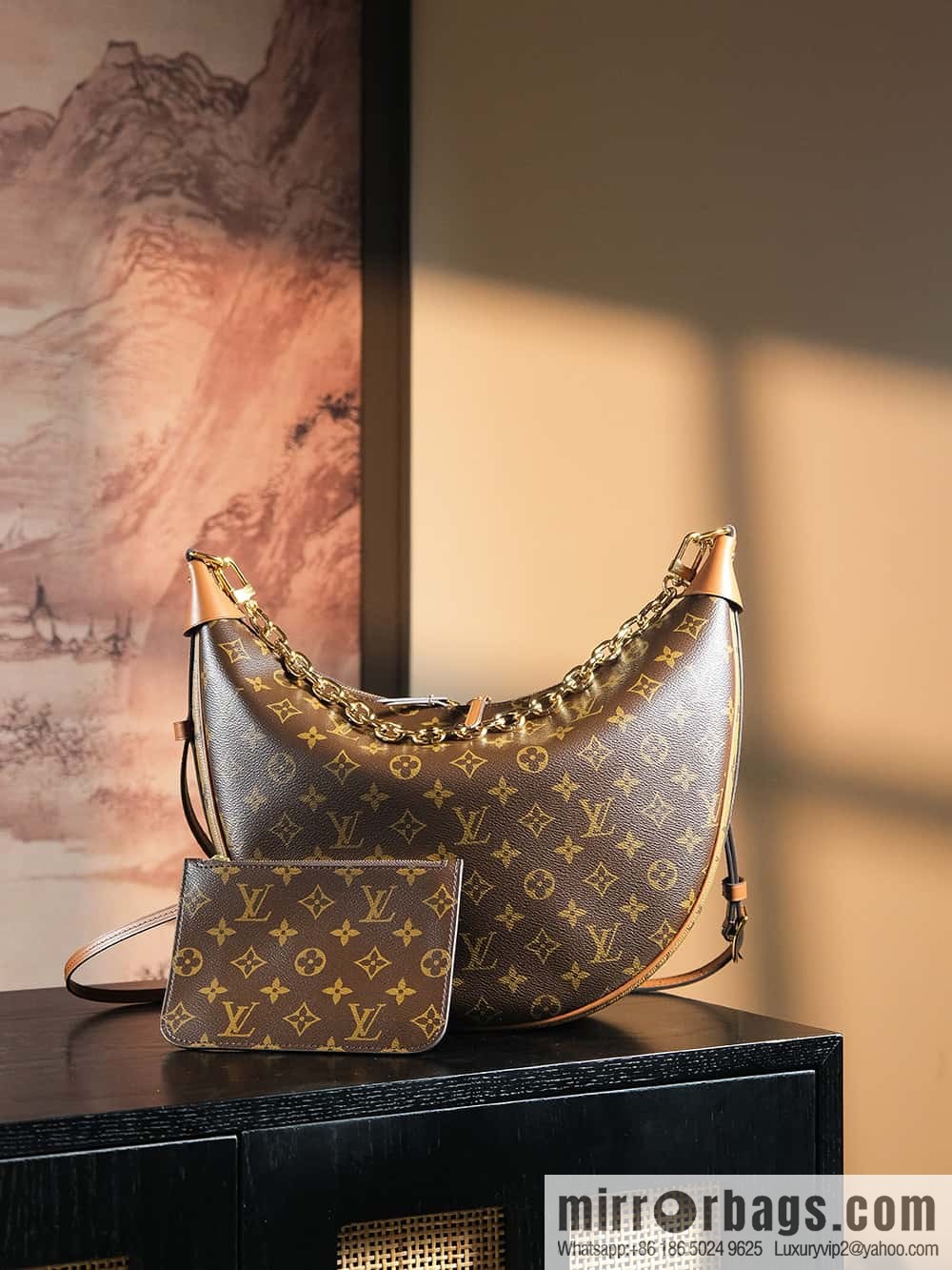 LV ππππ ππππ chip diamond beating code big pea bag series #M