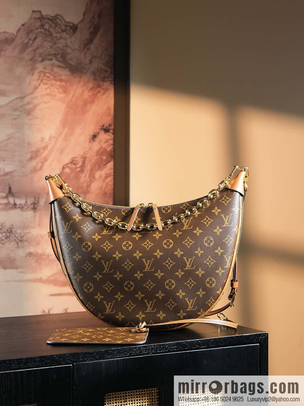 LV ππππ ππππ chip diamond beating code big pea bag series #M