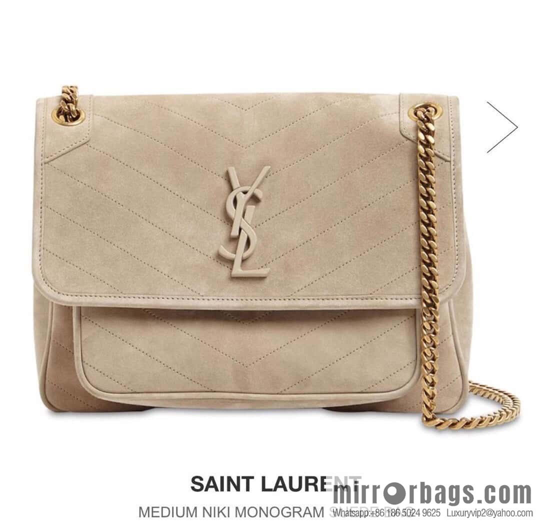 YSL 🌱 𝙉𝙞𝙠𝙞 𝟮𝟴𝙘𝙢 『 suede with cowhide 498894 grey