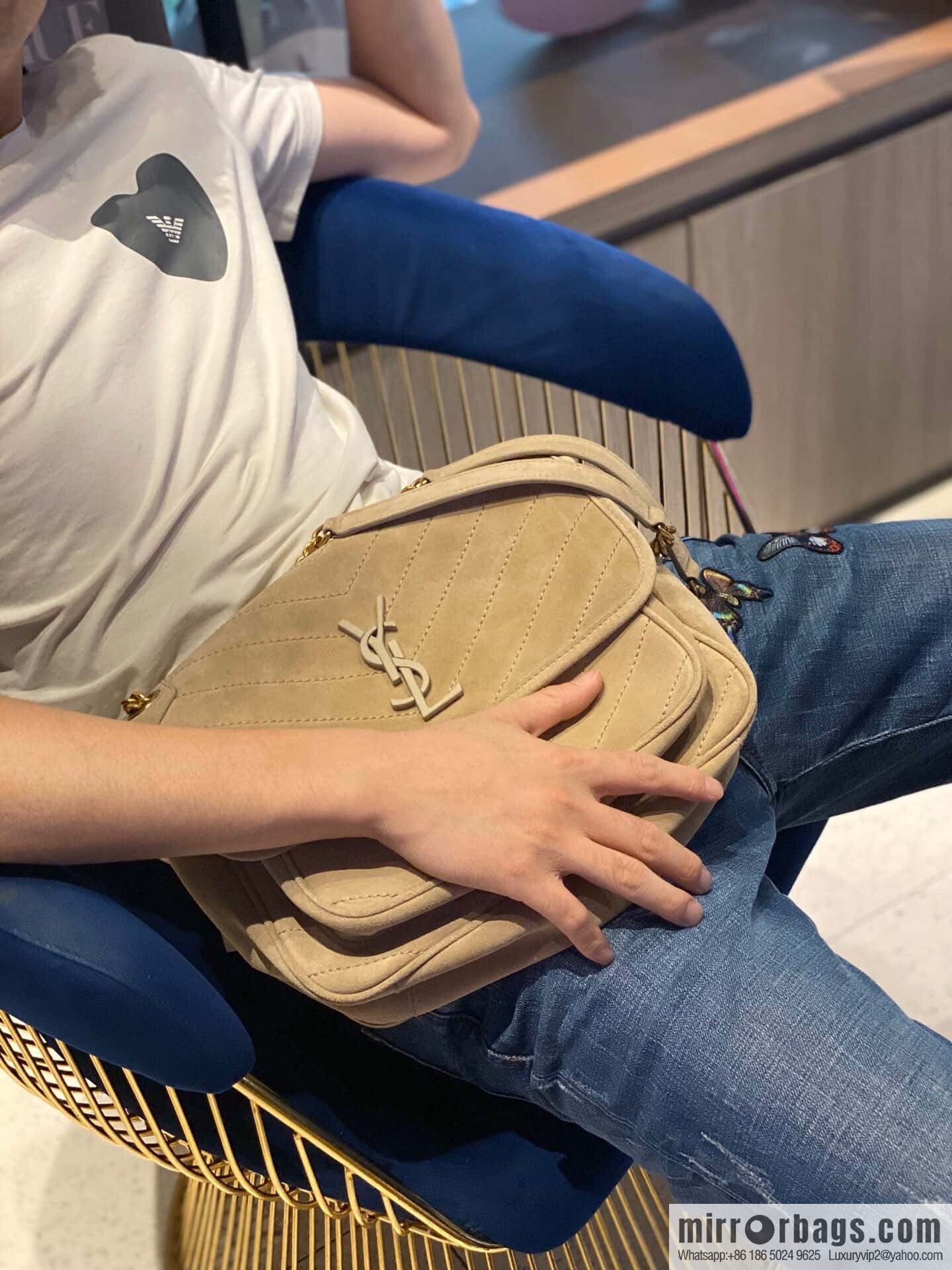 YSL 🌱 𝙉𝙞𝙠𝙞 𝟮𝟴𝙘𝙢 『 suede with cowhide 498894 grey