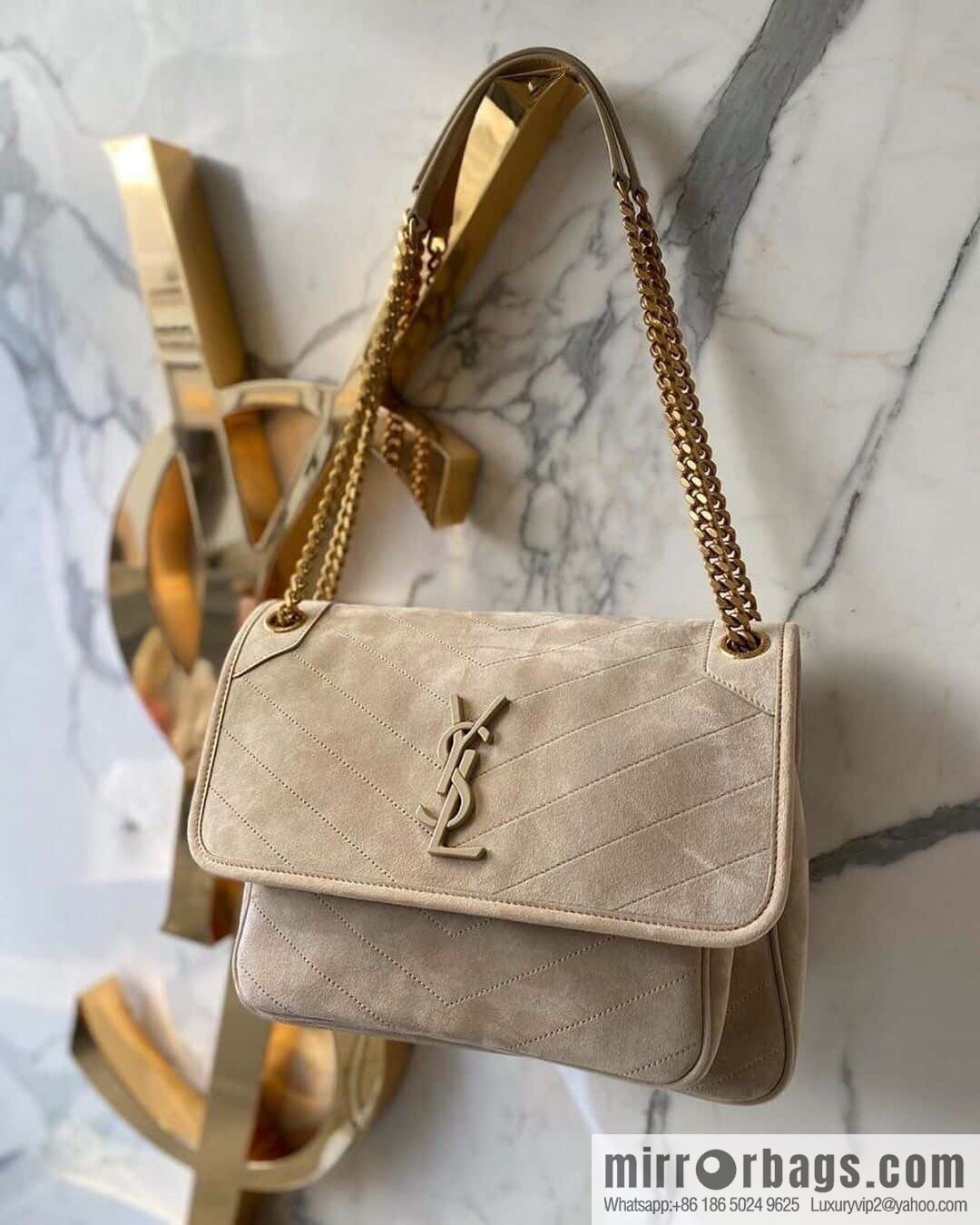 YSL 🌱 𝙉𝙞𝙠𝙞 𝟮𝟴𝙘𝙢 『 suede with cowhide 498894 grey