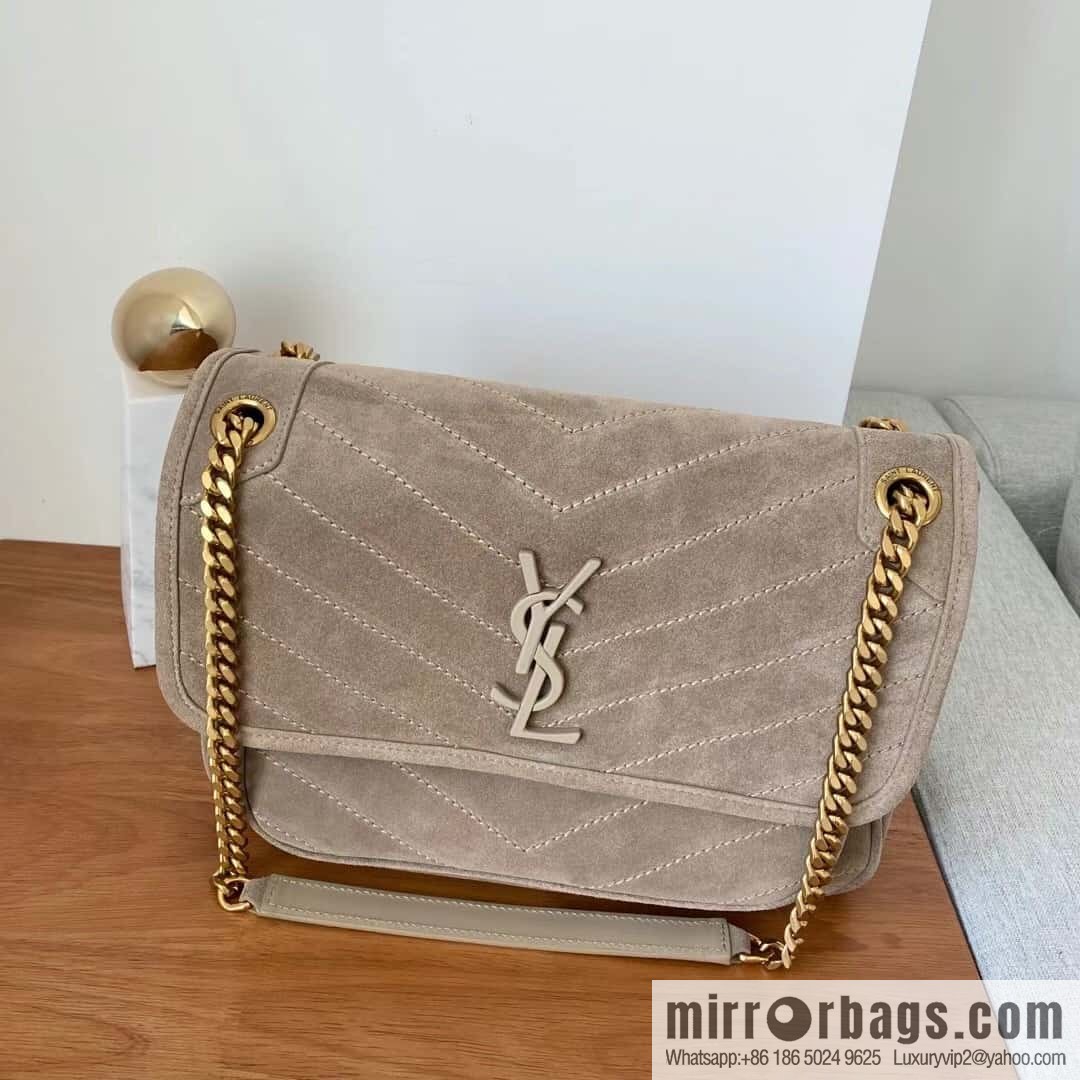YSL 🌱 𝙉𝙞𝙠𝙞 𝟮𝟴𝙘𝙢 『 suede with cowhide 498894 grey