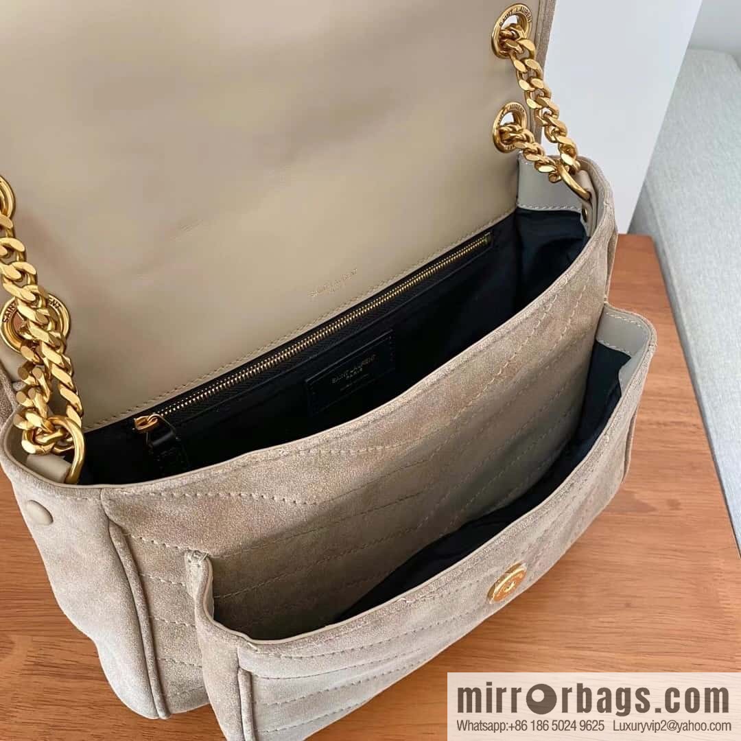 YSL 🌱 𝙉𝙞𝙠𝙞 𝟮𝟴𝙘𝙢 『 suede with cowhide 498894 grey