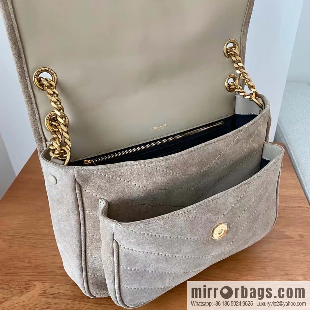 YSL 🌱 𝙉𝙞𝙠𝙞 𝟮𝟴𝙘𝙢 『 suede with cowhide 498894 grey
