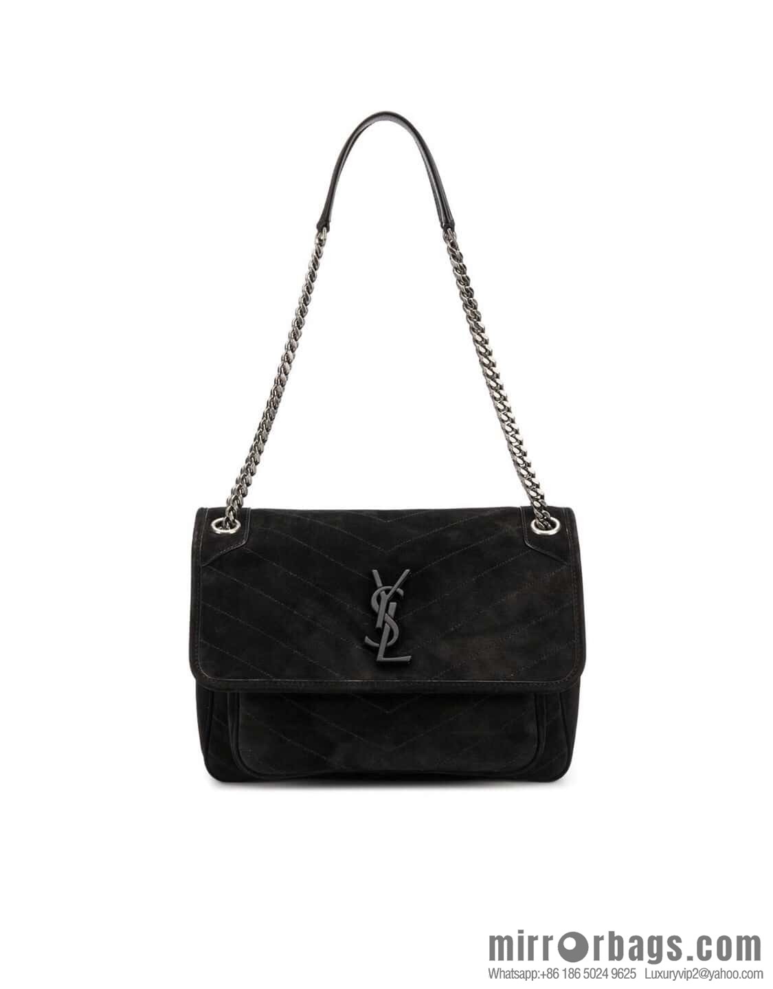 YSL 🌱 𝙉𝙞𝙠𝙞 𝟮𝟴𝙘𝙢 『 Suede & Cowhide 498894 Black