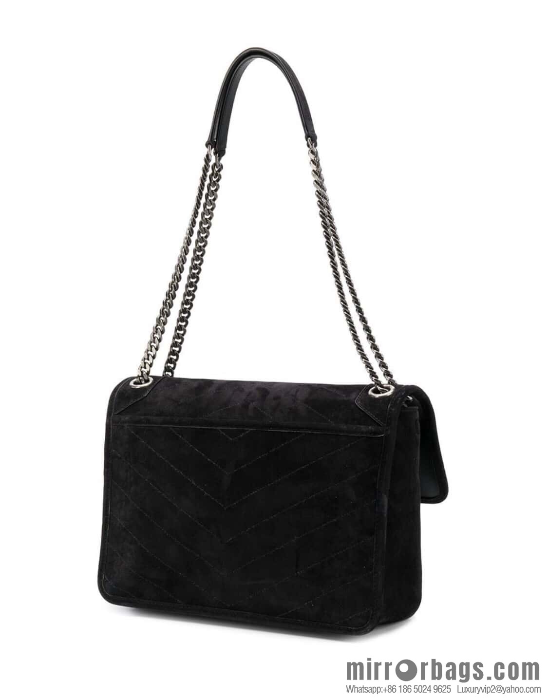 YSL 🌱 𝙉𝙞𝙠𝙞 𝟮𝟴𝙘𝙢 『 Suede & Cowhide 498894 Black