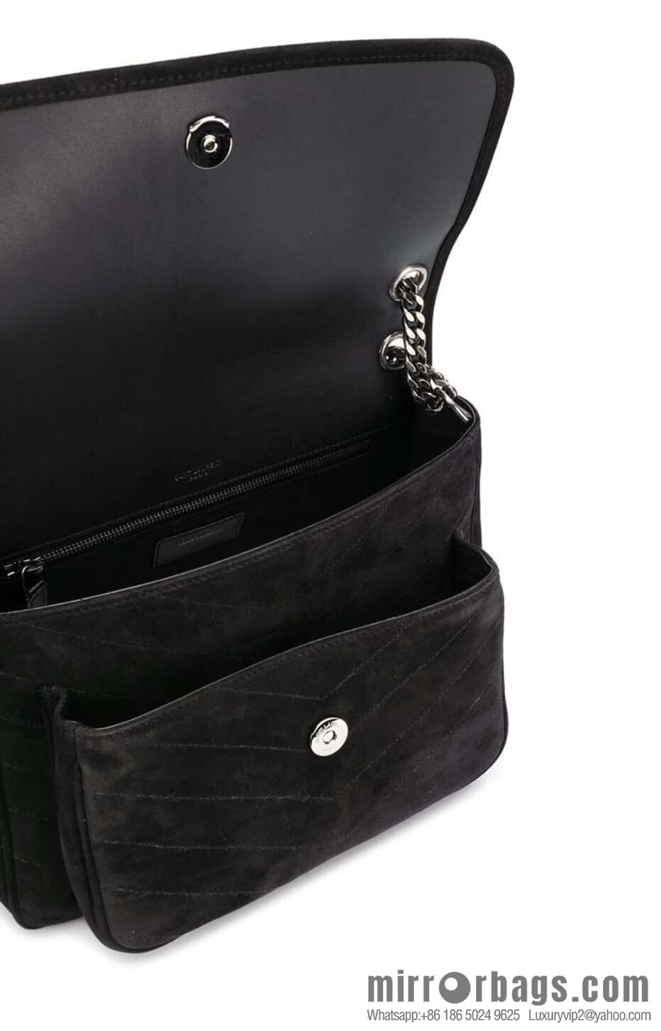 YSL 🌱 𝙉𝙞𝙠𝙞 𝟮𝟴𝙘𝙢 『 Suede & Cowhide 498894 Black