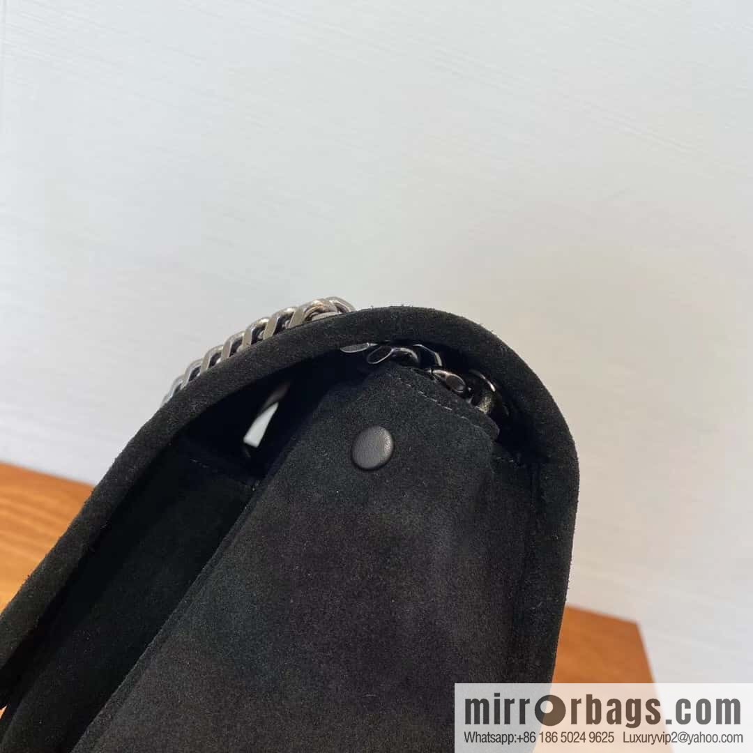 YSL 🌱 𝙉𝙞𝙠𝙞 𝟮𝟴𝙘𝙢 『 Suede & Cowhide 498894 Black