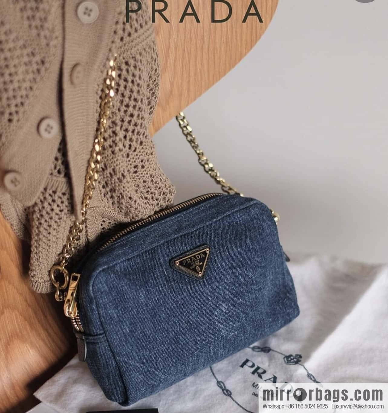 PRADA 🎉 medieval denim bag 🎉 1NS696 L🎉🎉
