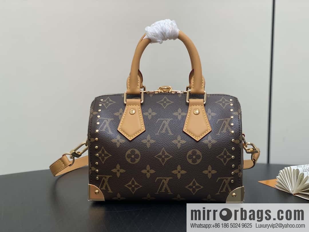 [Boutique‑grade] M13146 presbyopia yellow leather, catwalk pillow bag series Speedy 20 rivet show Lv pillow