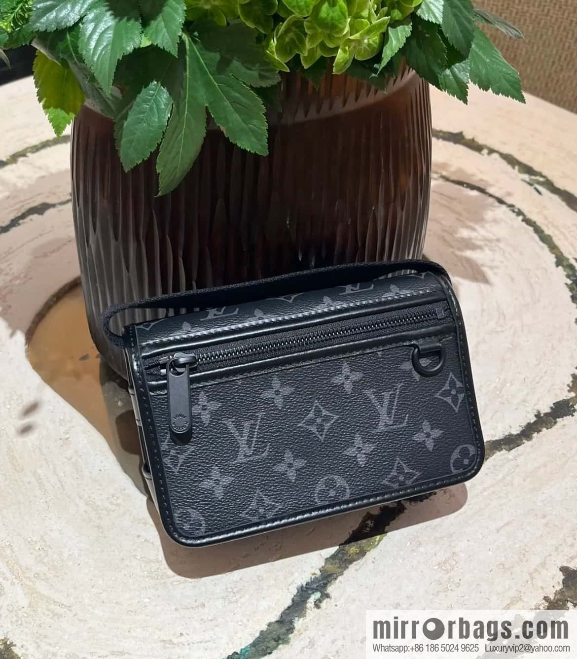 [Boutique‑grade] M12599 black flower, men's bag messenger bag series Bosphore mini handbag