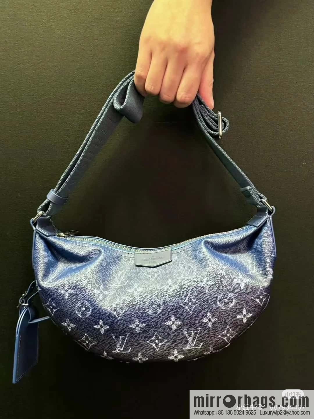 [Boutique‑grade] M11594 blue flower, men's bag moon bag series, this Hamac small handbag Hamac handbag