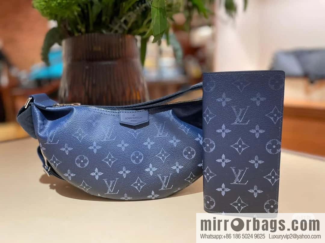[Boutique‑grade] M11594 blue flower, men's bag moon bag series, this Hamac small handbag Hamac handbag
