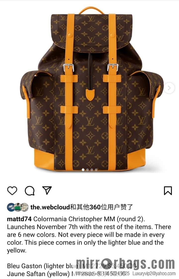 M12835 presbyopia yellow, backpack series CHRISTOPHER medium backpack M12729 presbyopia blue, this Christopher Hcc medium backpack.