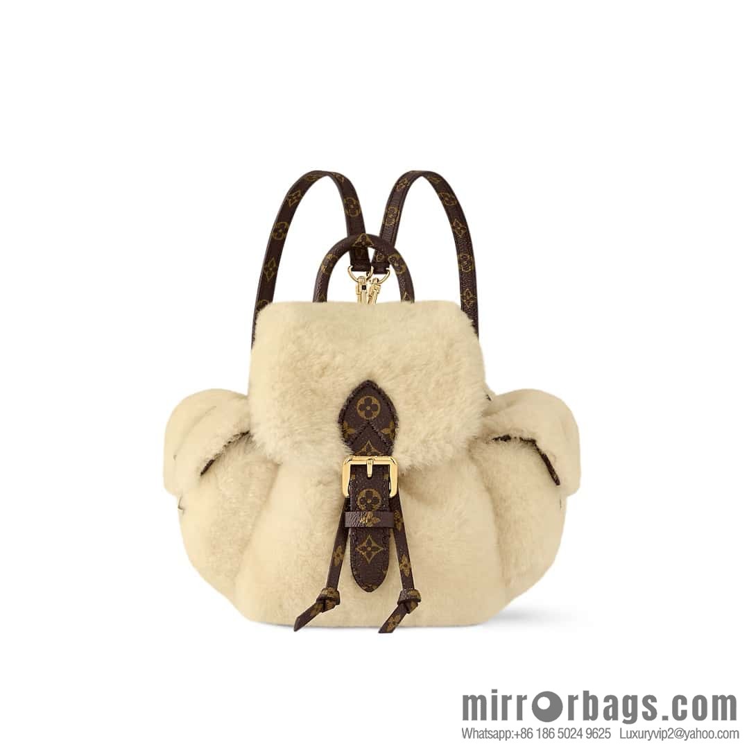 M11919-meter white, plush backpack series, the new NANO TEDDY backpack LV Ski series of the season