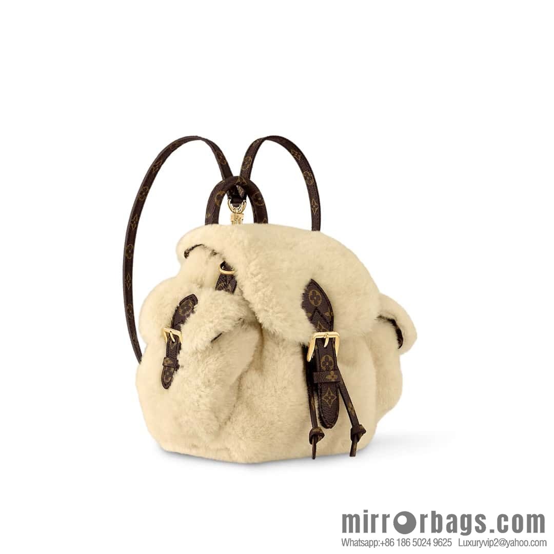 M11919-meter white, plush backpack series, the new NANO TEDDY backpack LV Ski series of the season